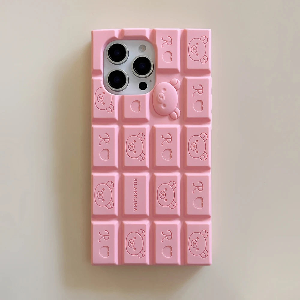 Cute Cartoon Hello Kitty Bear Chocolate Cover Soft Silicone Phone Case