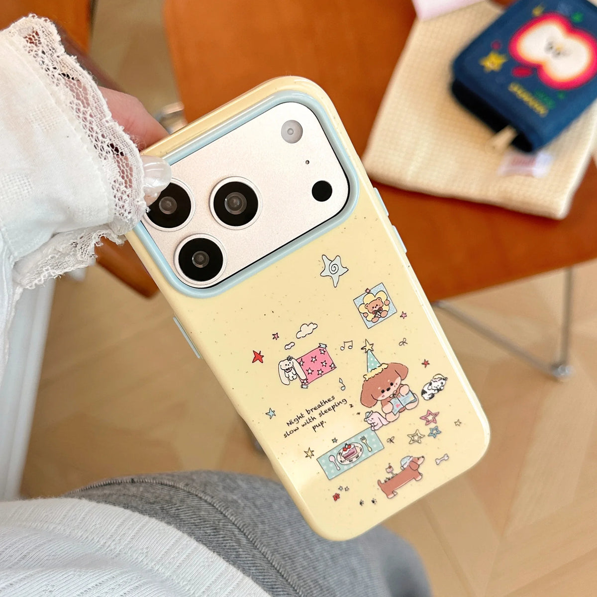 Korean Cartoon Puppy Party Graffiti Pattern Phone Case For iPhone