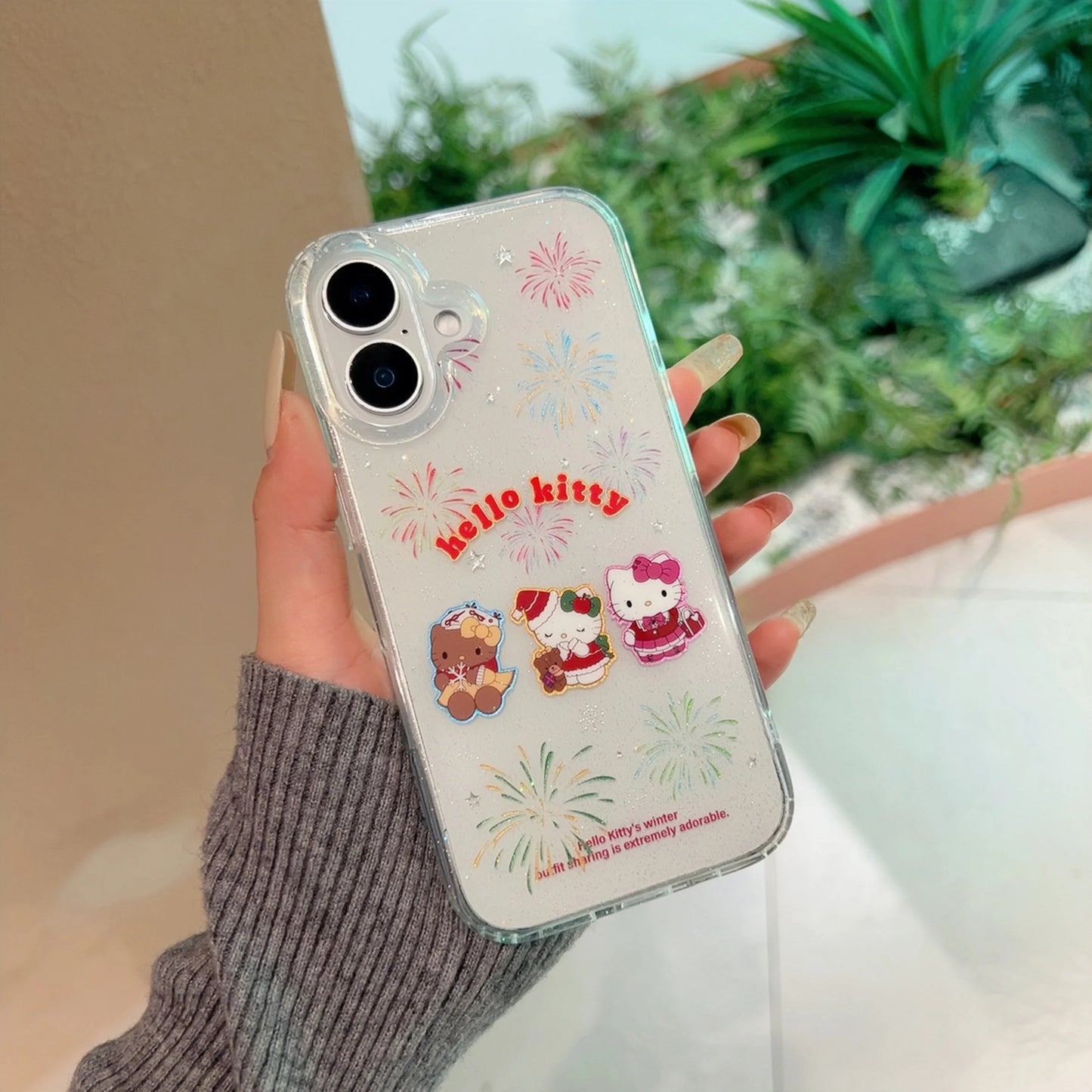 Beautiful Gilded Glitter Pink Hat Kitty Is Suitable For Apple Phone Case