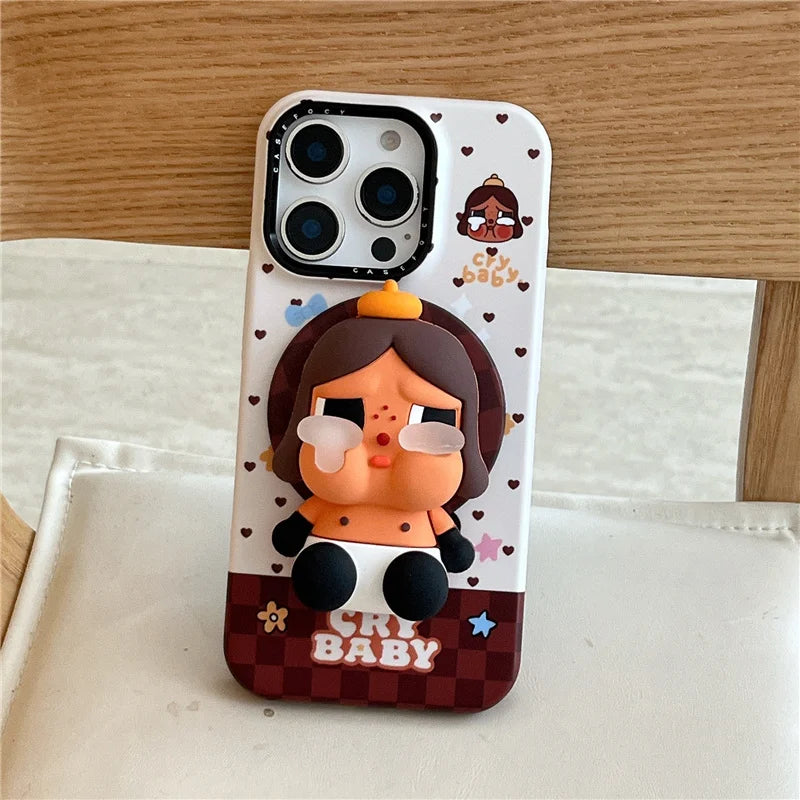Korean Cute Plaid Pattern Girl Magnetic Phone Case For iPhone