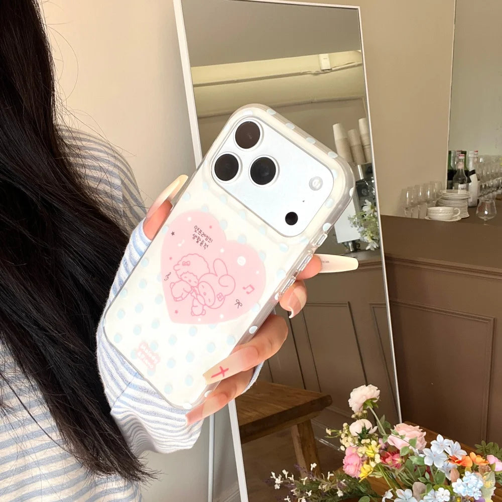 Korean Cute Cartoon Love Sanrio My Melody Shockproof Phone Case For iPhone