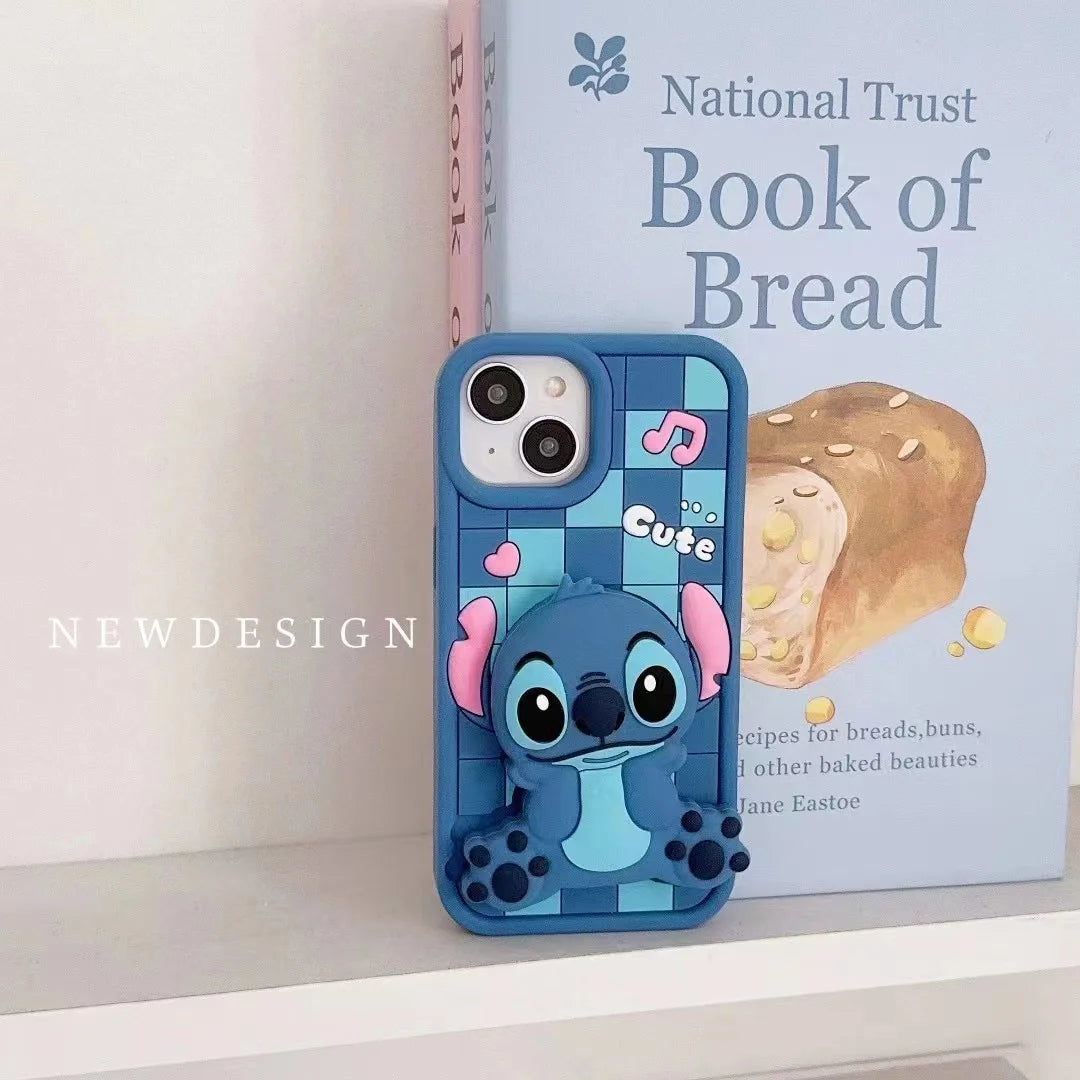 Cute Stitch Case Soft Silicone Cover With Holder Phone Case