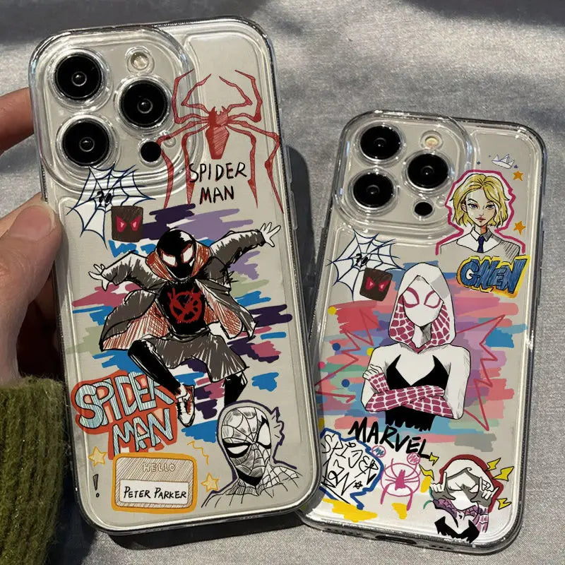 Cartoon Marvel Spider Man Cool Soft Phone Case For iPhone