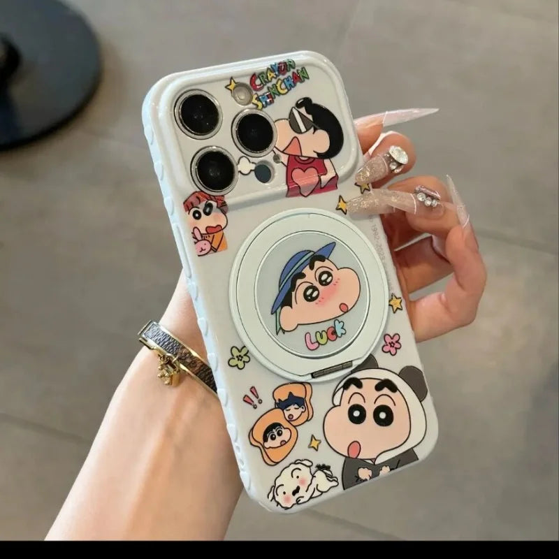 Crayon Shin-Chan Rotate Holder Phone Case For iPhone