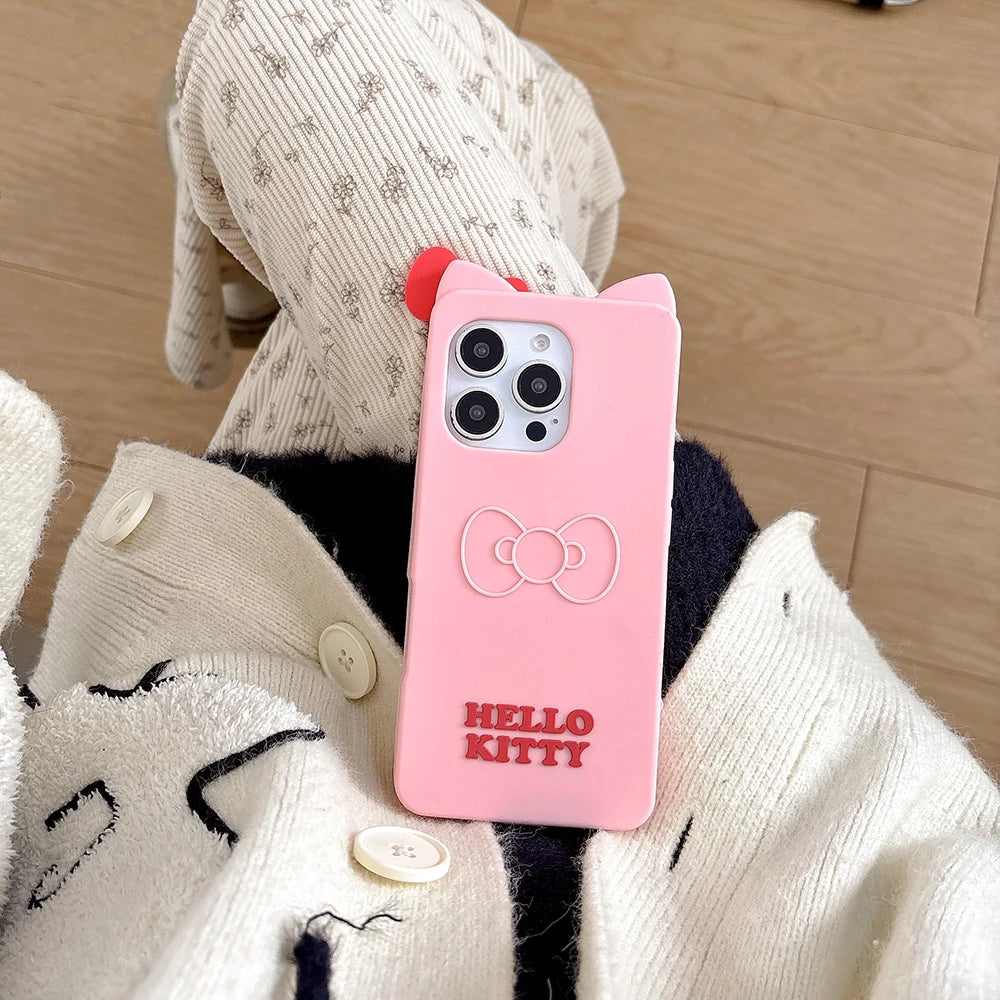 Cute Cartoon Hello Kitty Bow Cat Phone Case