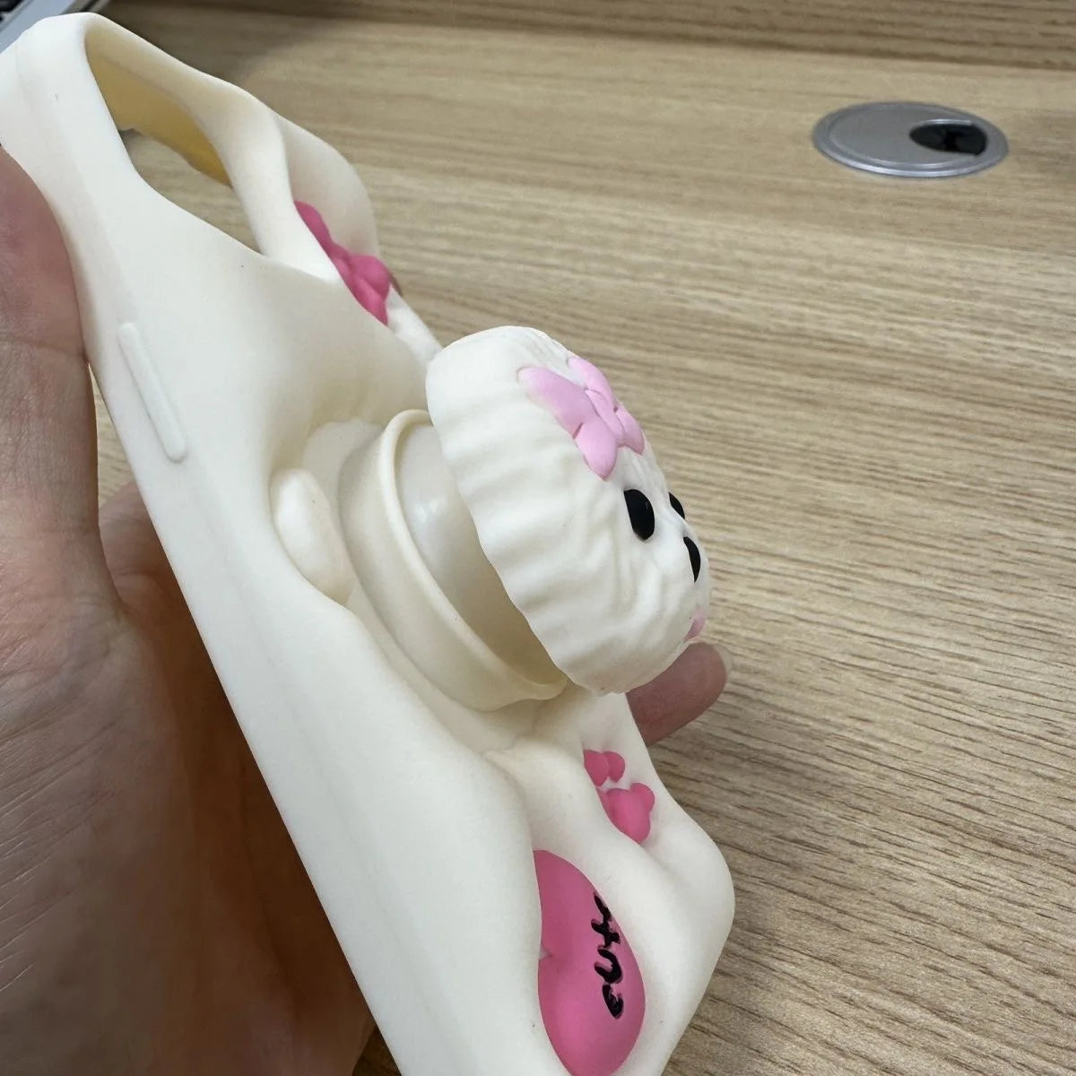 Cute 3D Teddy Dog Pet Grip Tok Holder Cartoon Silicon Soft Back Phone Case