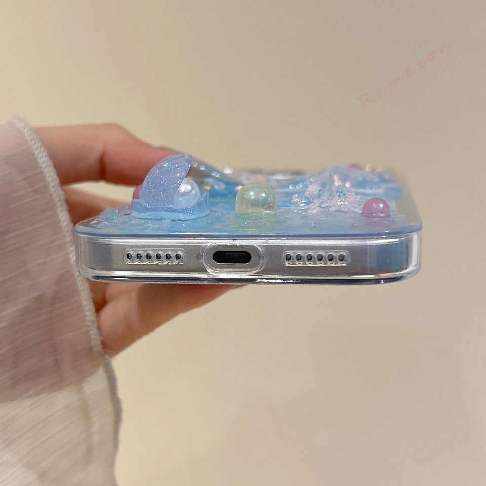 Bling Bling Glitter 3D Cute Starfish Phone Case For iPhone