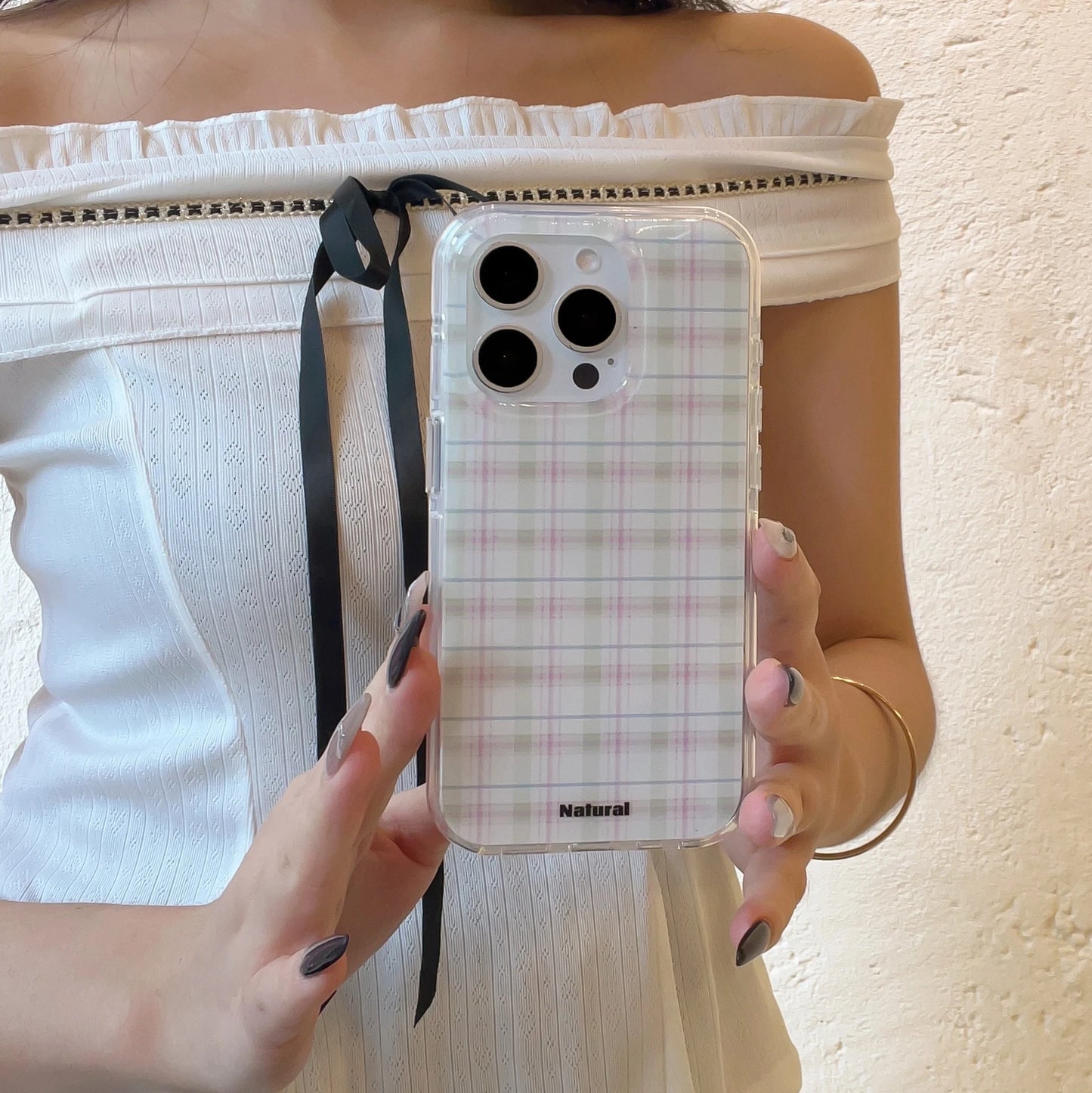Brown Checkers Vintage Minimalist Chic Protective Phone Case