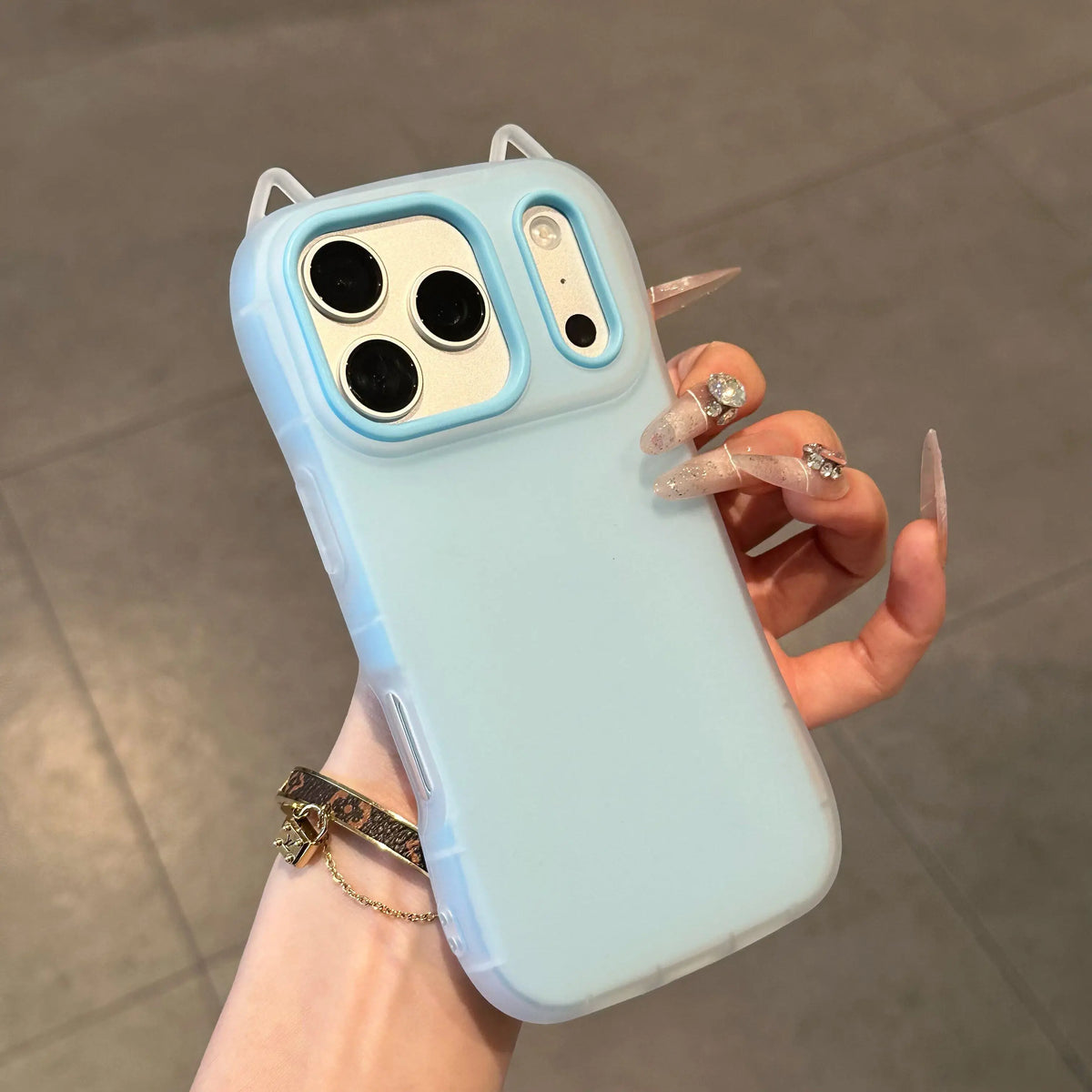 Cute Cartoon Cat Ear 2in 1 Case For iPhone
