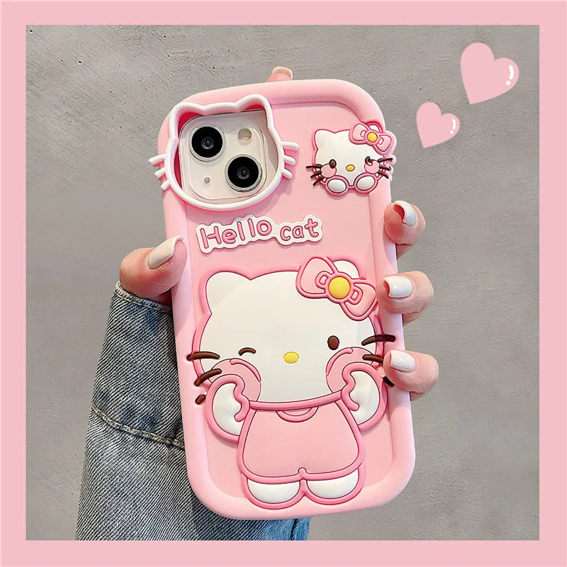 Cute 3D Cartoon Hello Kitty Phone Case