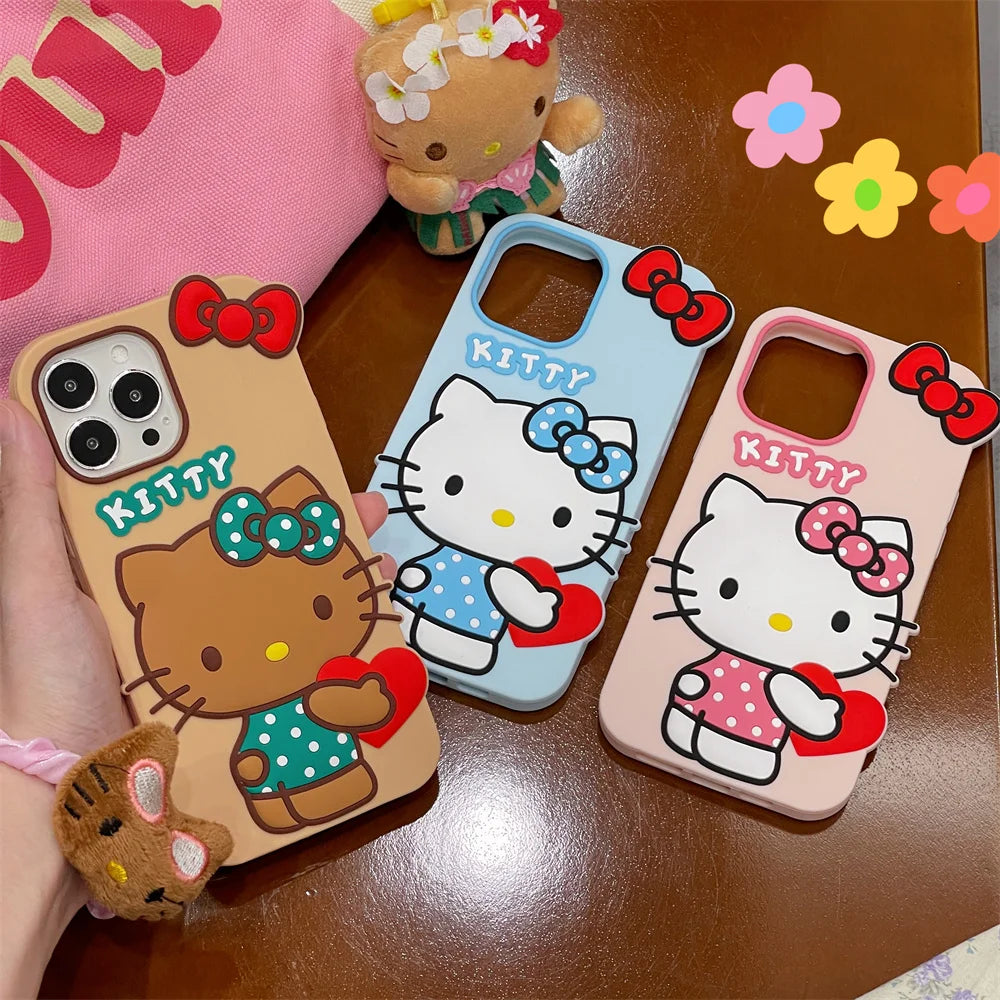 Hello Kittys 3D Heart Phone Case