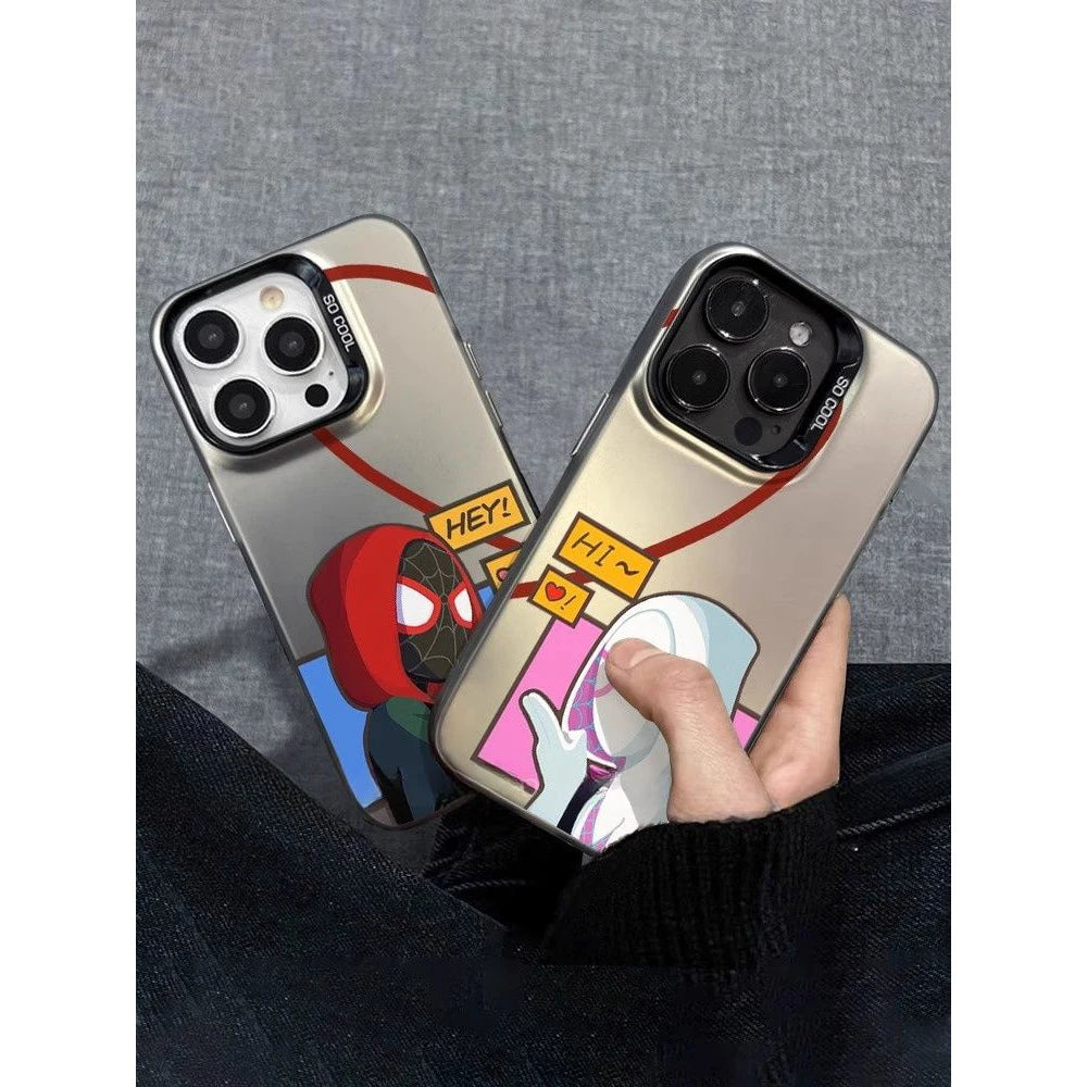 Fun Spider Man Couple Phone Case For iPhone