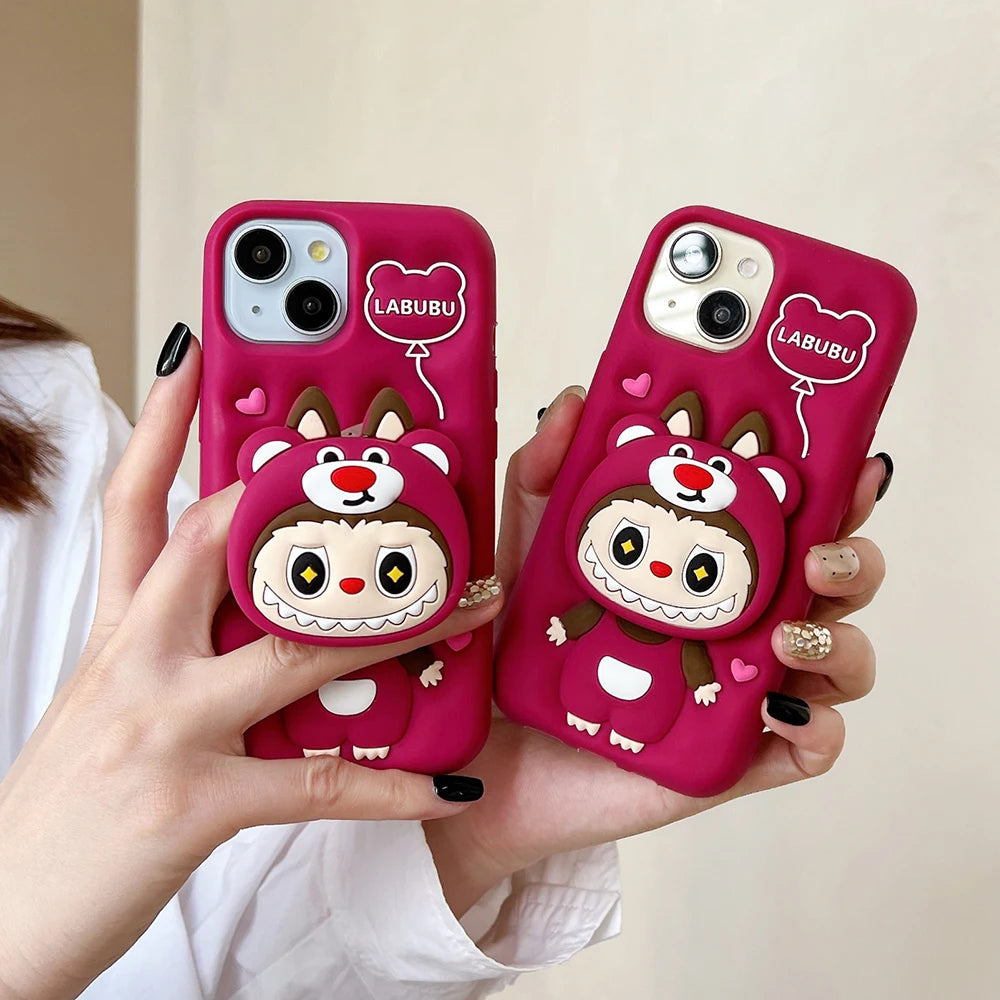 Cute 3D Cartoon Monsters Labubu Phone Case