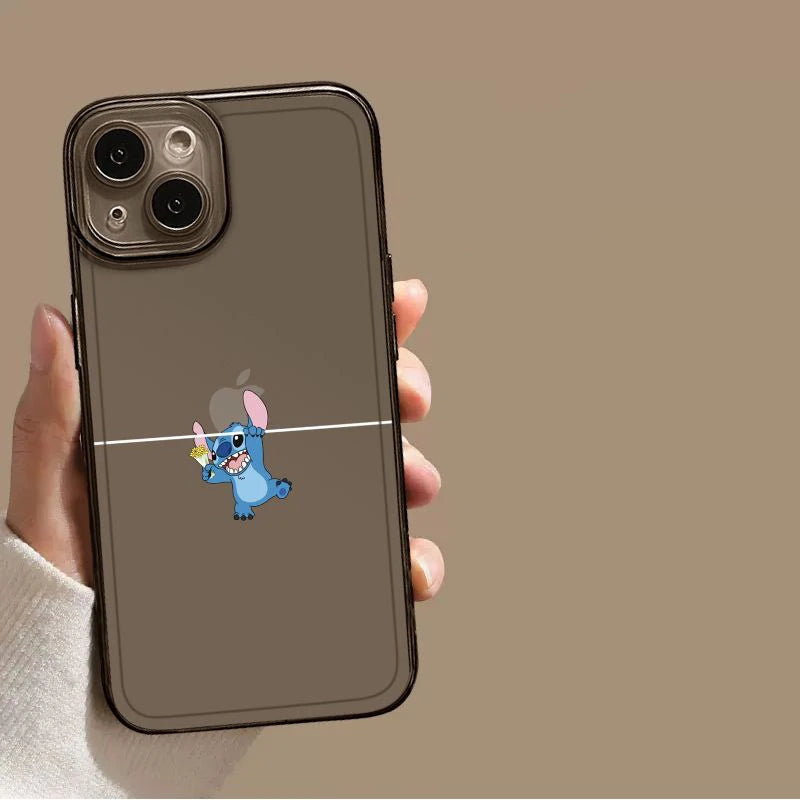 Funny Disney Angel Stitch kawaii Couple Phone Cases For iPhone