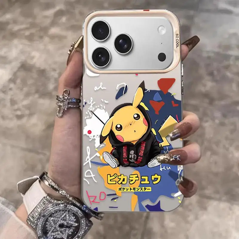 Cute Pikachu Fashion Coat Phone Case For iPhone