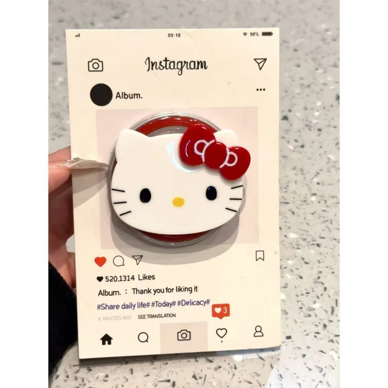 The Phone Case With The Cute Hello Kitty Magnetic Stand is Suitable For iPhone