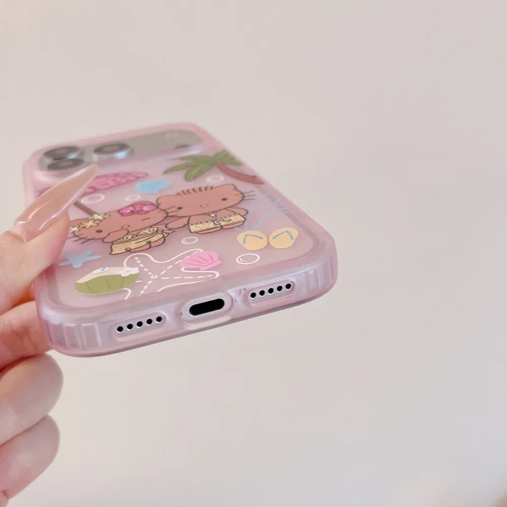 Luxury Cute Cartoon Beach Vacation Style Phone Case For iPhone