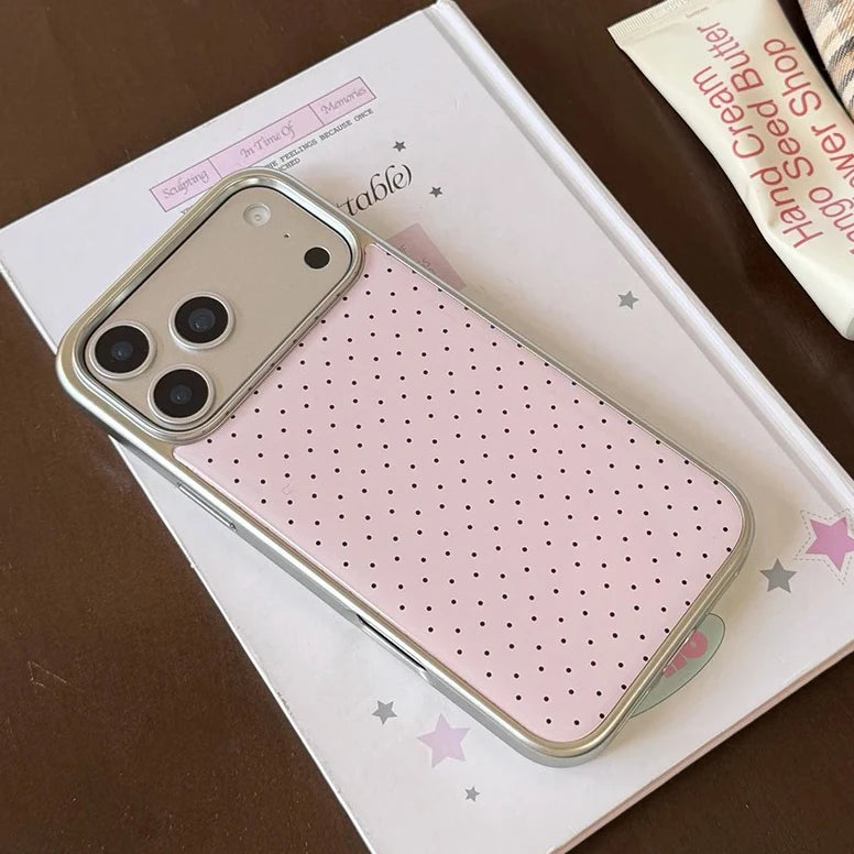 Candy Color Polka Dot Plating Case For iPhone