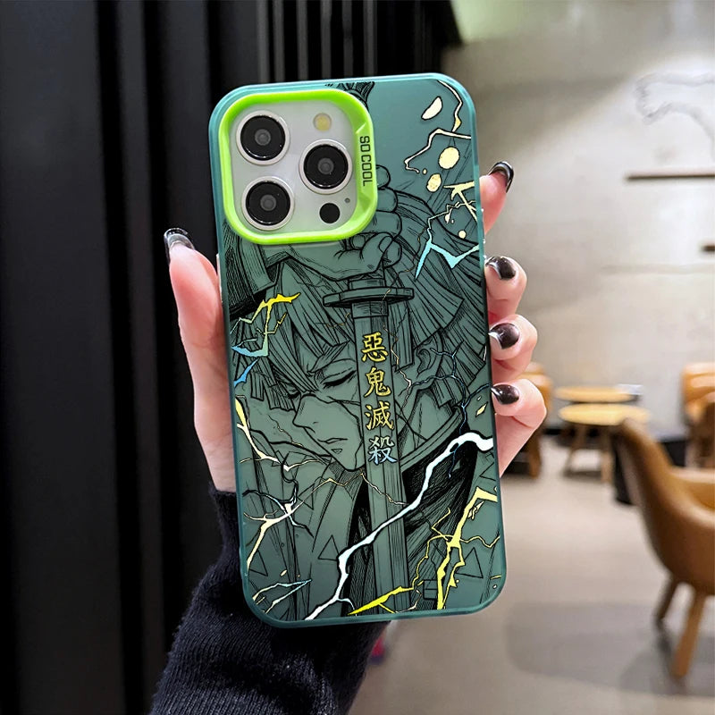 Anime Zenitsu Nezuko Demon Slayer Phone Case For iPhone