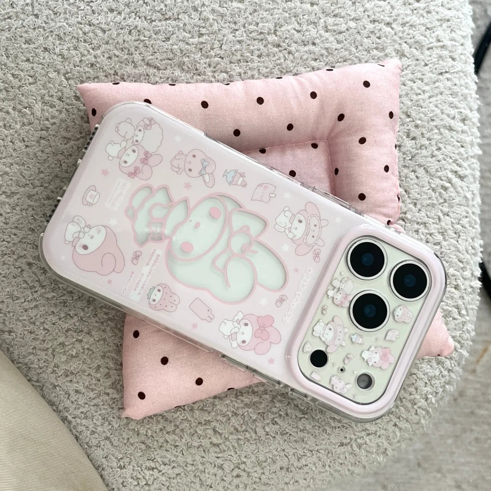 Luxury Pink Delicate Melody Cut-out Stickers Melodys Phone Case For iPhone