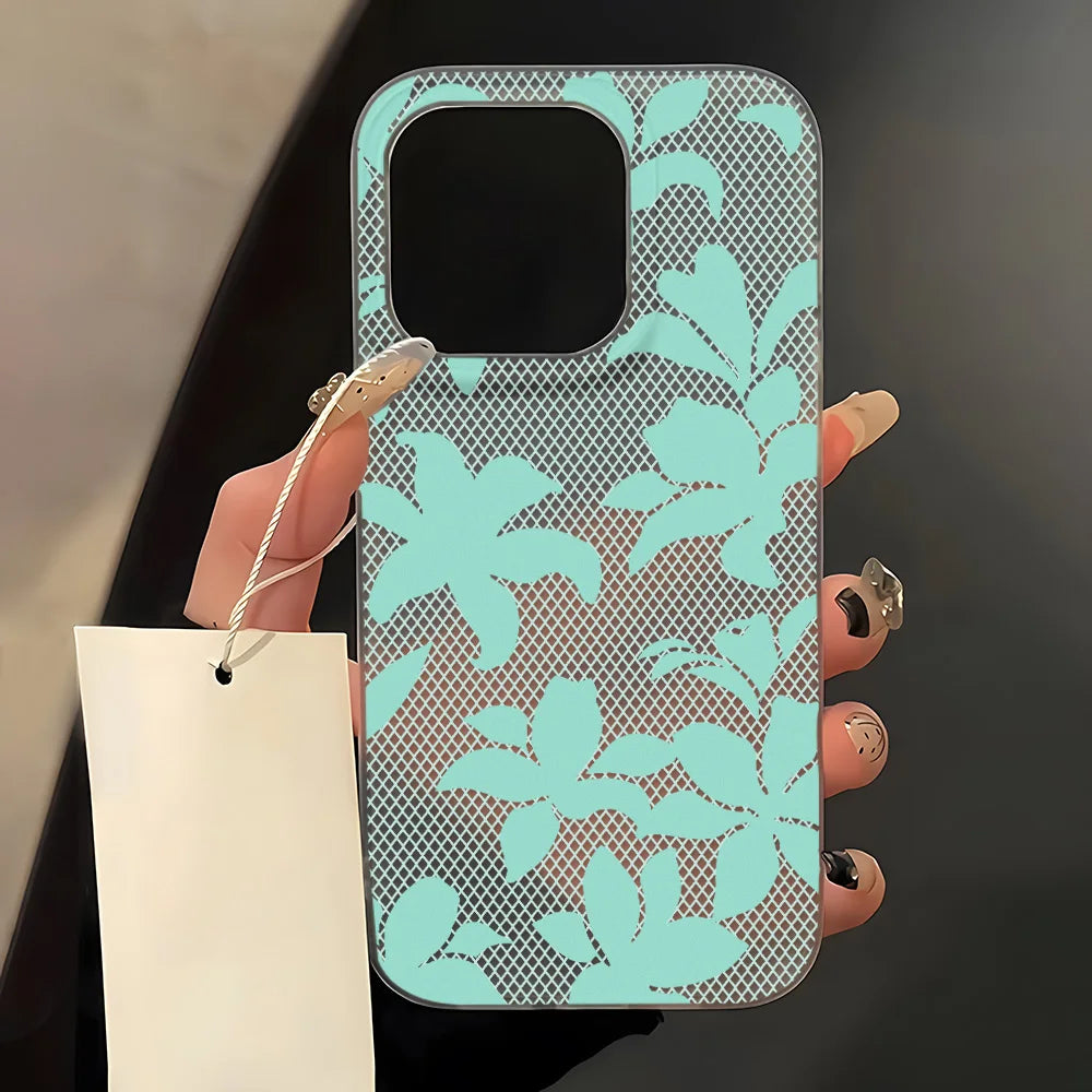Elegant Romantic White Lace Pattern Flower Phone Case For iPhone