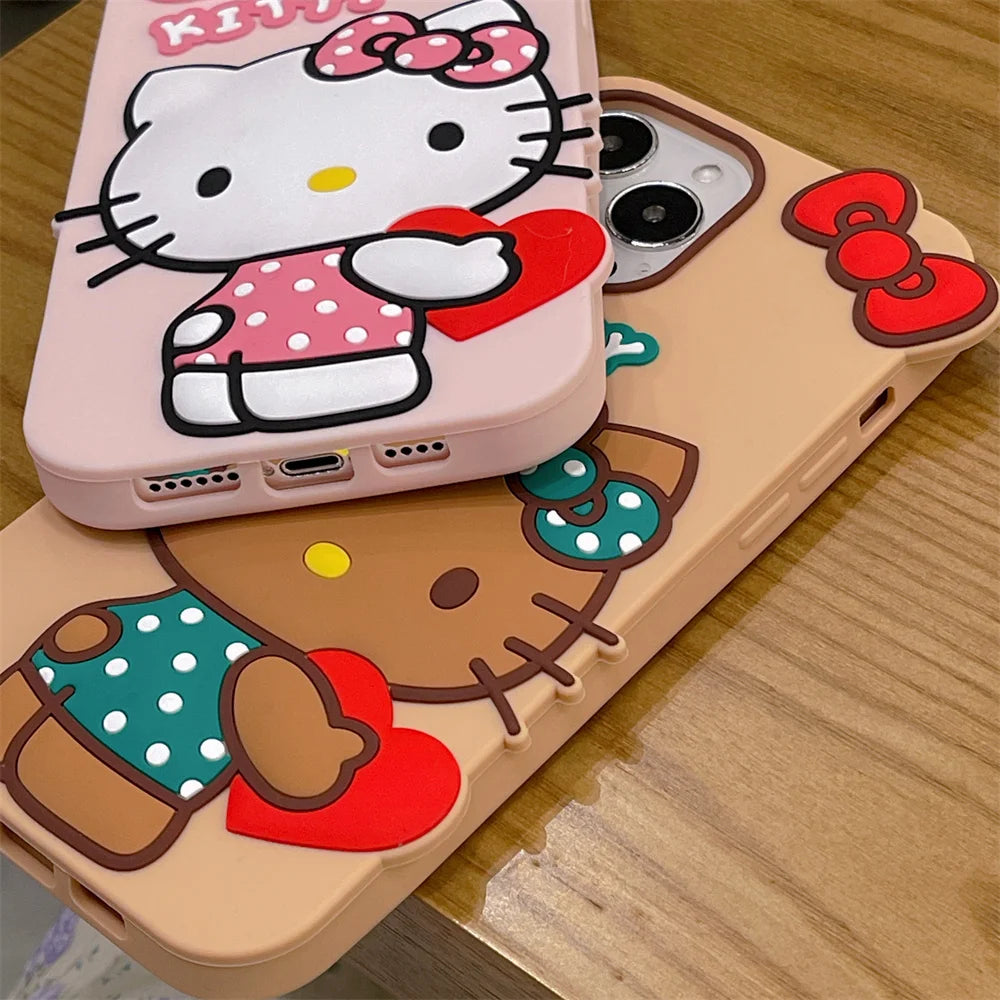 Hello Kittys 3D Heart Phone Case