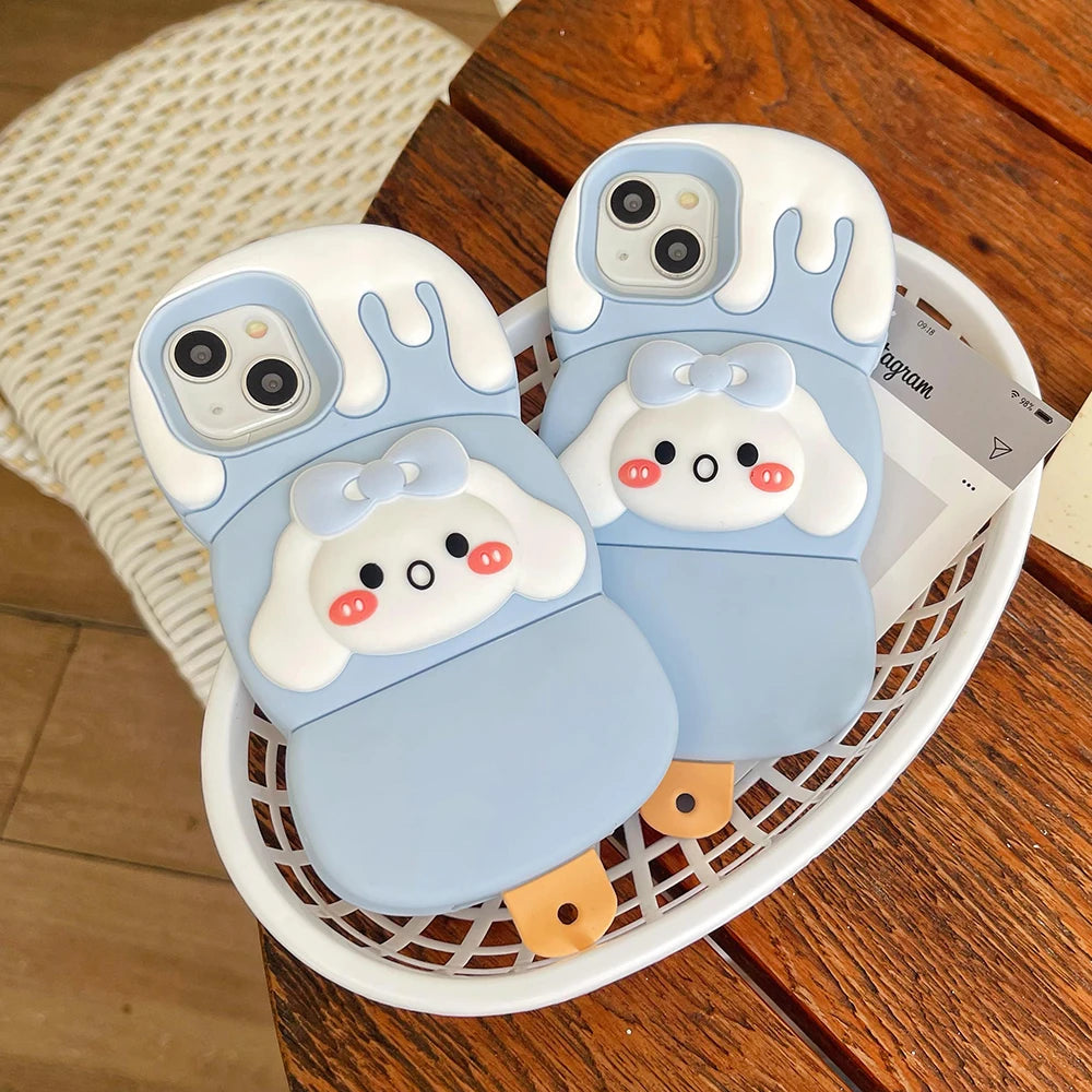 Ice Cream Cinnamoroll Bear Cartoon Rubber Soft Phone Case