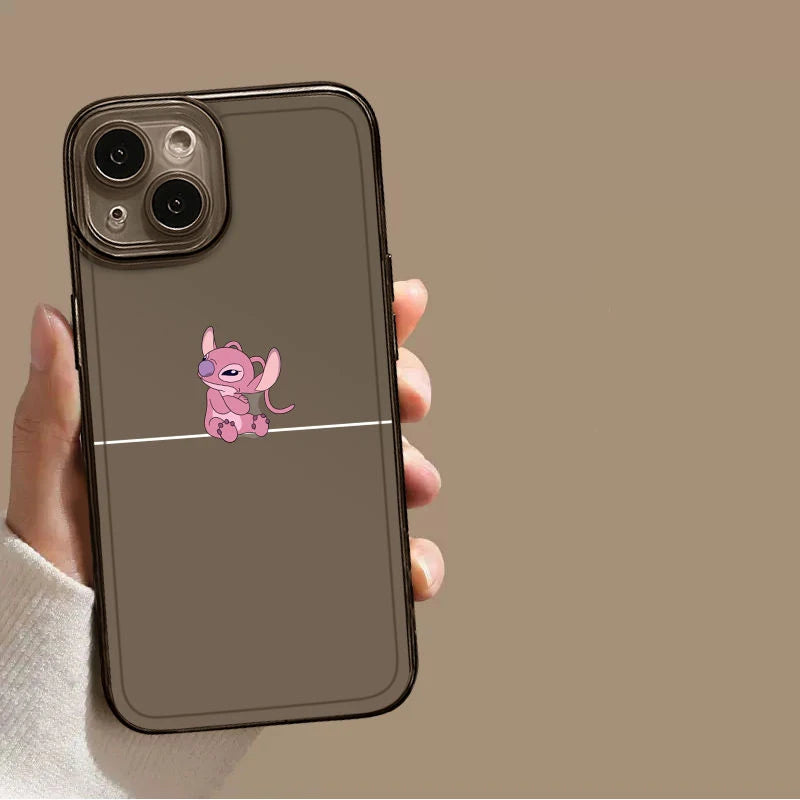 Funny Disney Angel Stitch kawaii Couple Phone Cases For iPhone