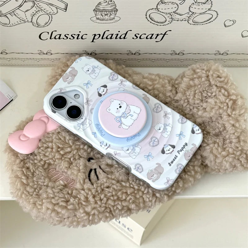 Kawaii Cartoon Puppy Magnetic Phone Case