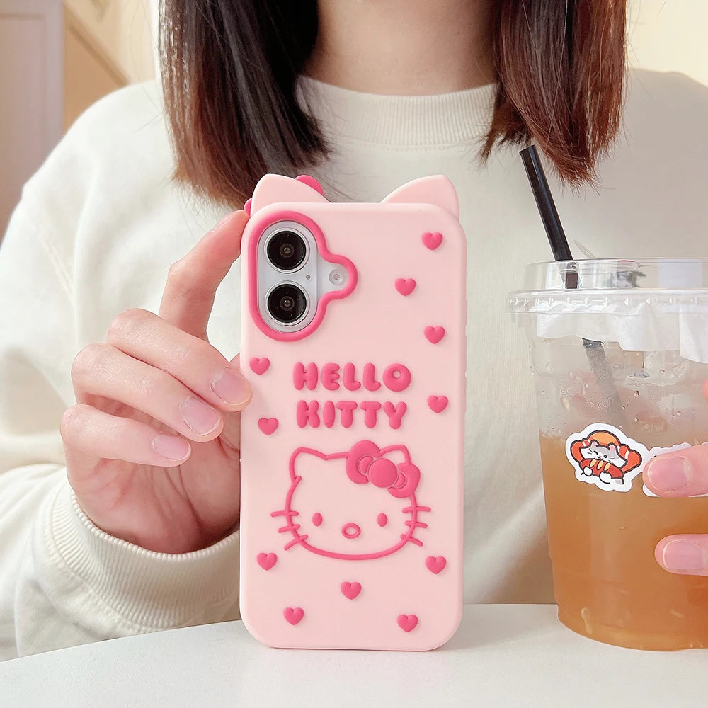 Cartoon Bow Love Hello Kitty Soft Silicone Phone Case