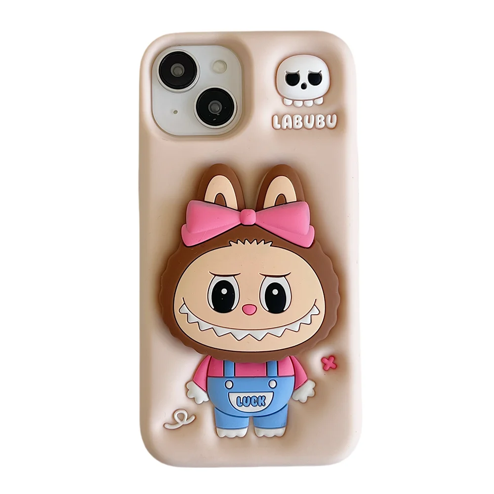 Kawaii Skeleton Camisole Skirt Labubu Monsters Phone Case