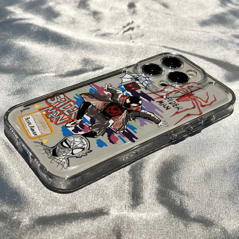 Cartoon Marvel Spider Man Cool Soft Phone Case For iPhone