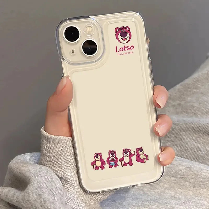 Bath Strawberry Bear Cute Phone Case For iPhone