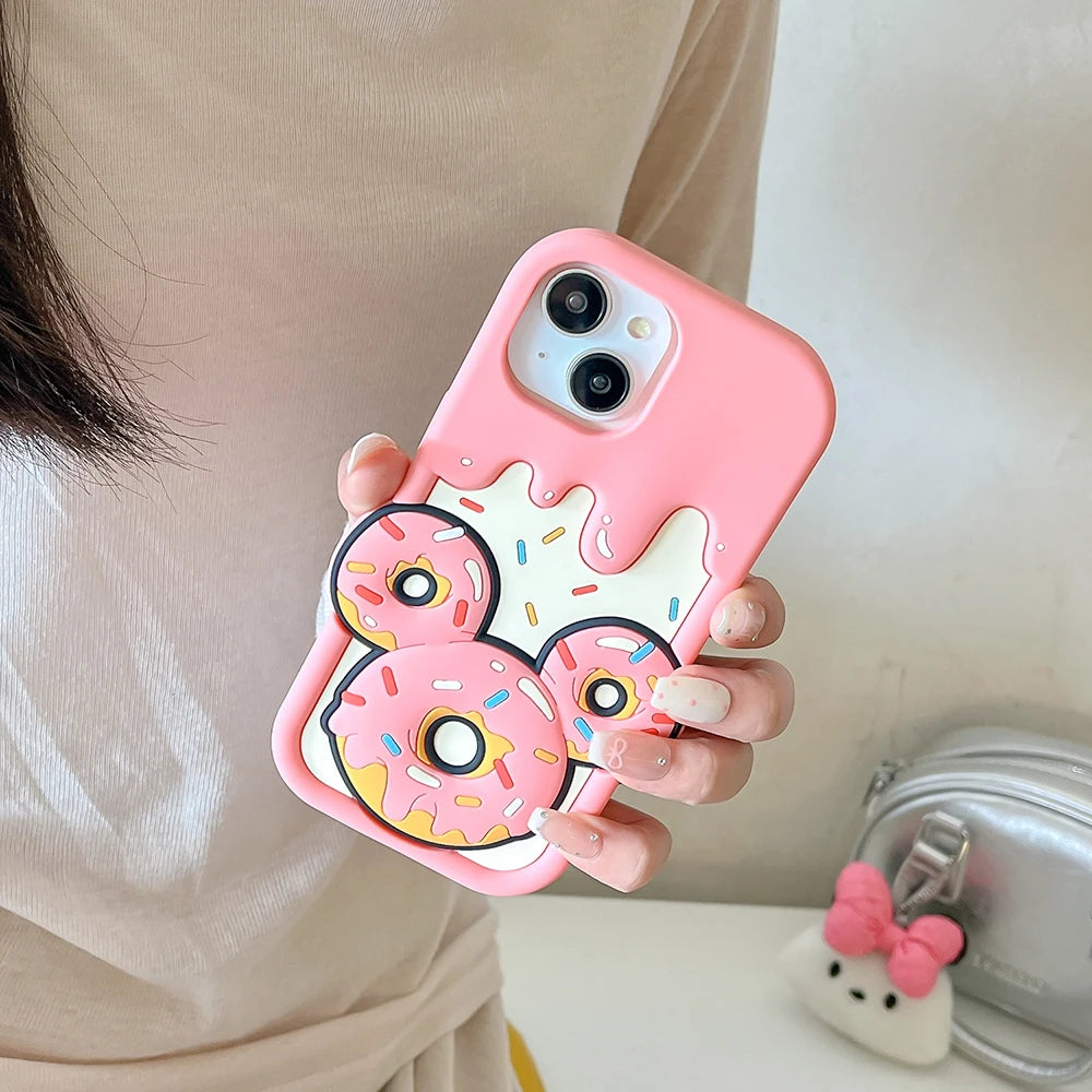 Sweet Mickey Donut Style Soft Silicone Cover Case Phone