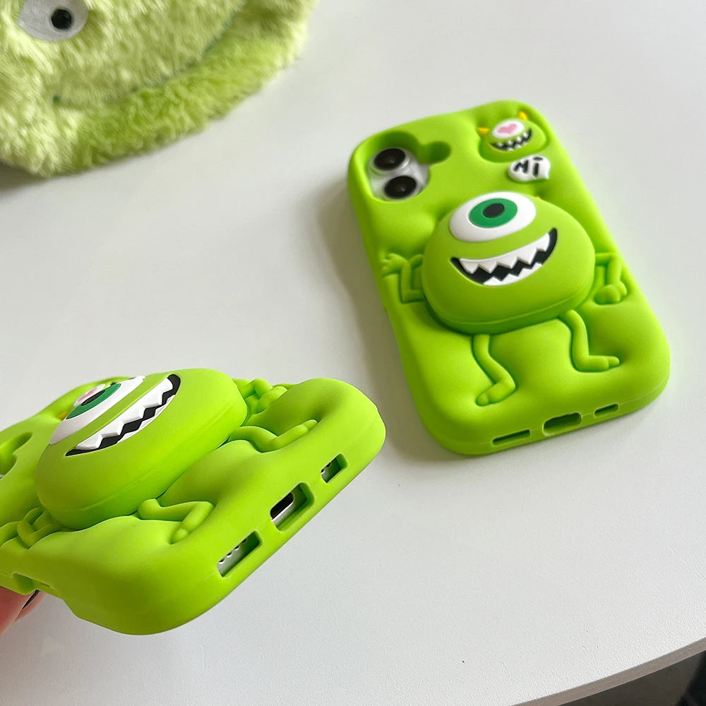 Cute Cartoon Monsters Cover With Stand Holder Phone Case