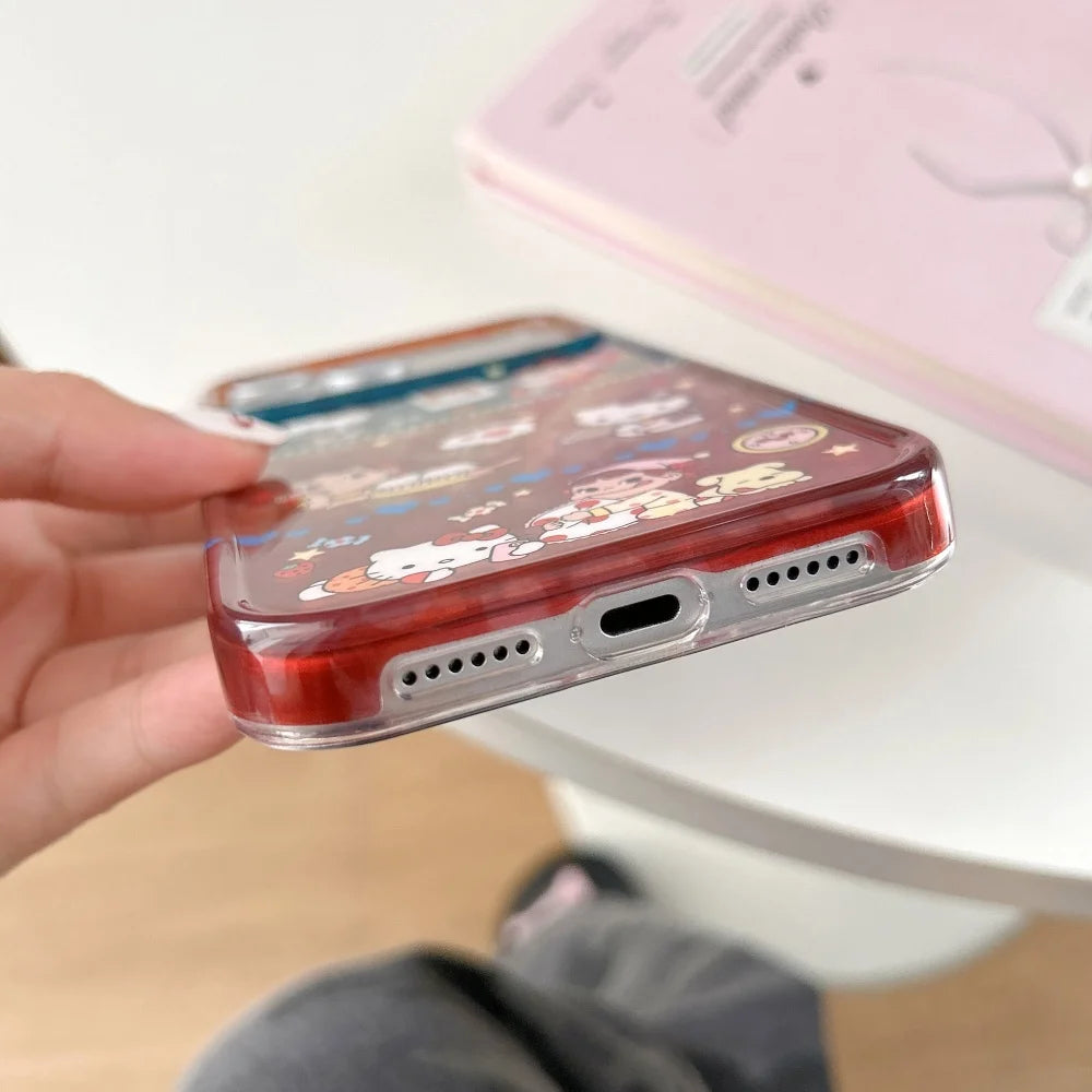 Double Layer Splicing Leopard Print Kitty Case For iPhone