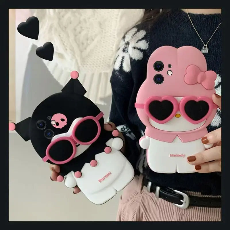 Kawaii 3D Cartoon Kuromi My Melody Soft Phone Case