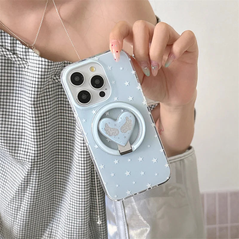 Cute Wing Heart Magnetic Phone Case
