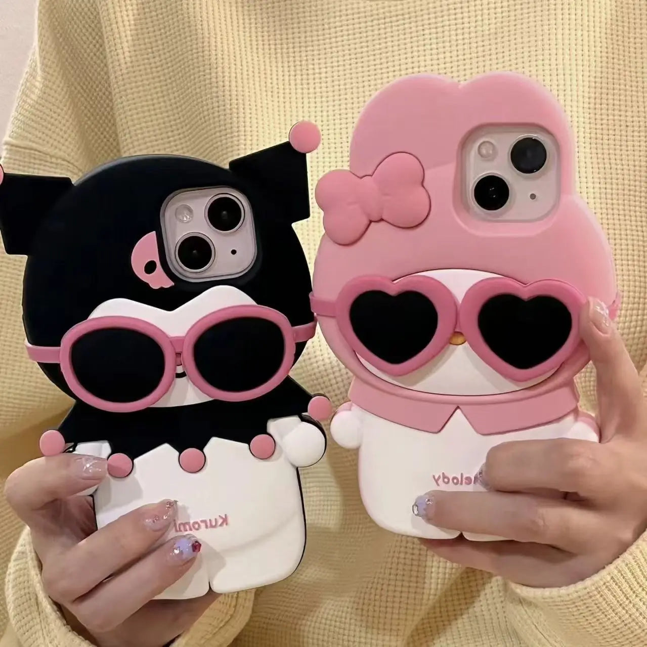 Kawaii 3D Cartoon Kuromi My Melody Soft Phone Case