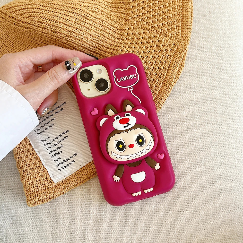 Cute 3D Cartoon Monsters Labubu Phone Case