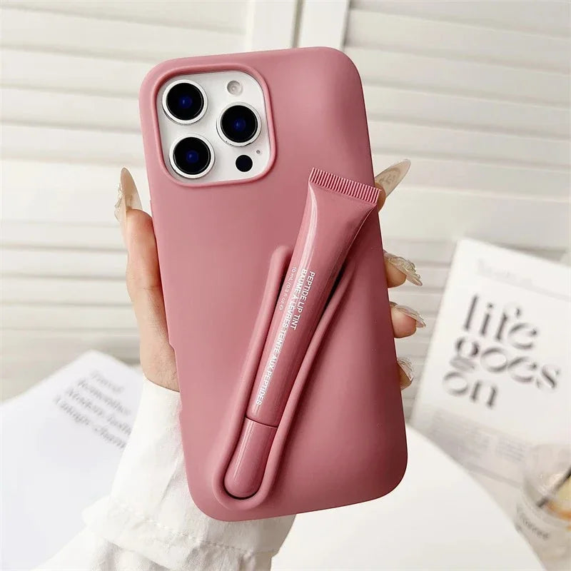 Hot Lemontini Portable Lip Gloss Phone Silicone Case For iPhone