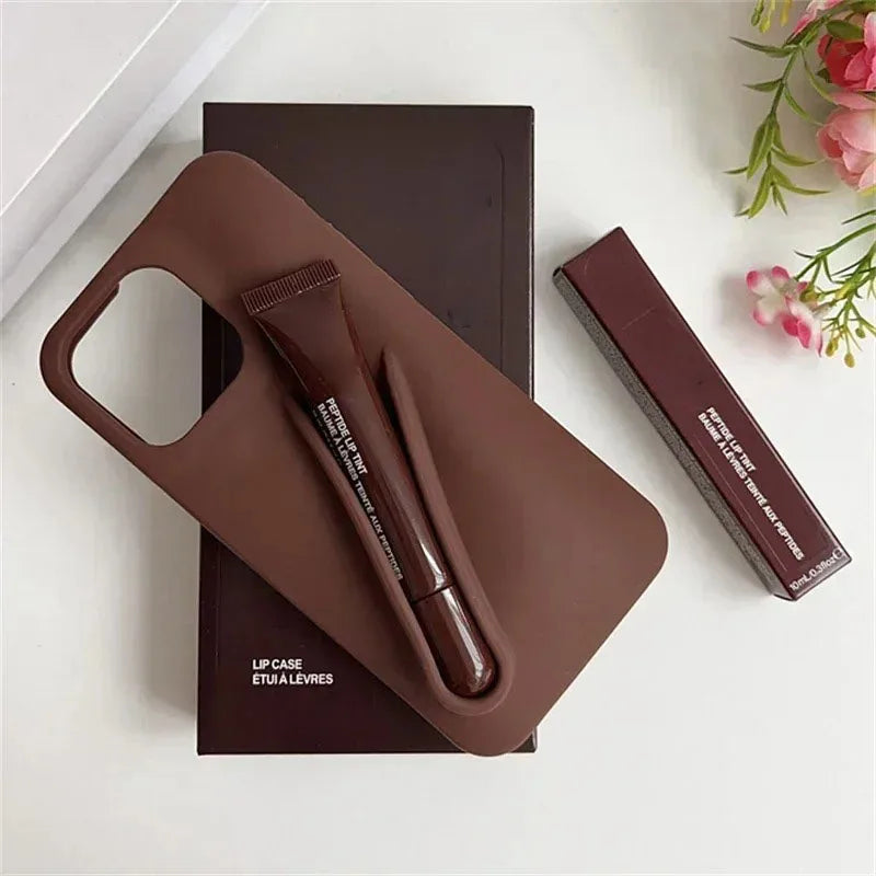 Hot Sale Lipstick Ribbon Toast Gift Set Soft Phone Case For iPhone