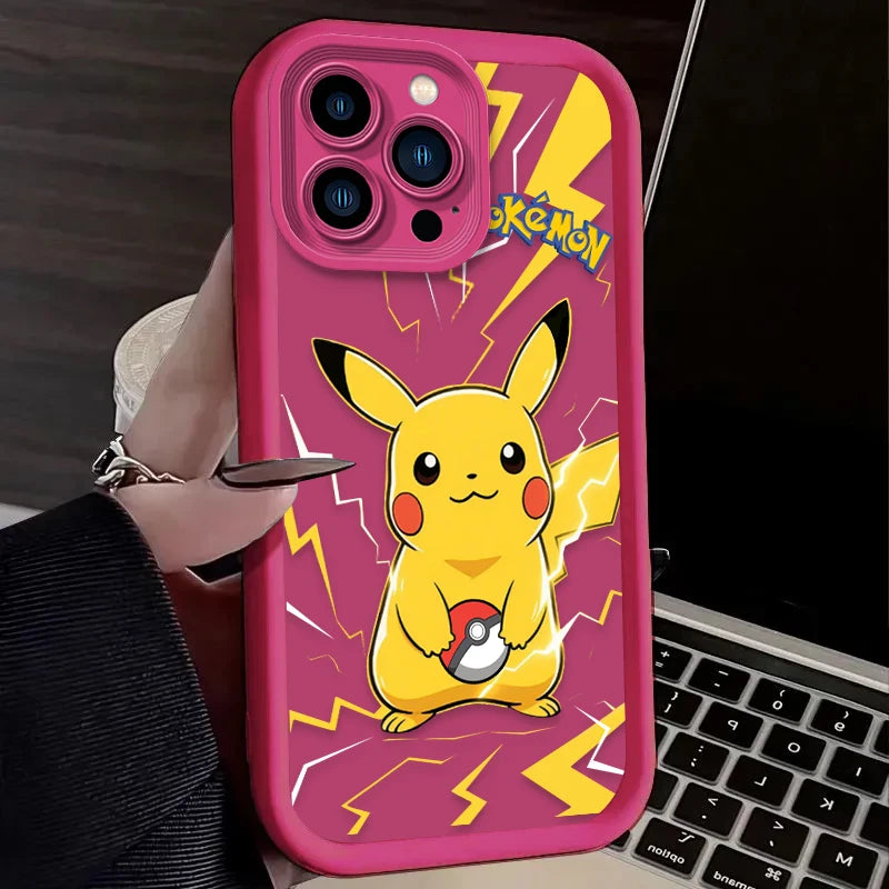 Cartoon Cute Pokemon Pikachu Soft Phone Case For iPhone
