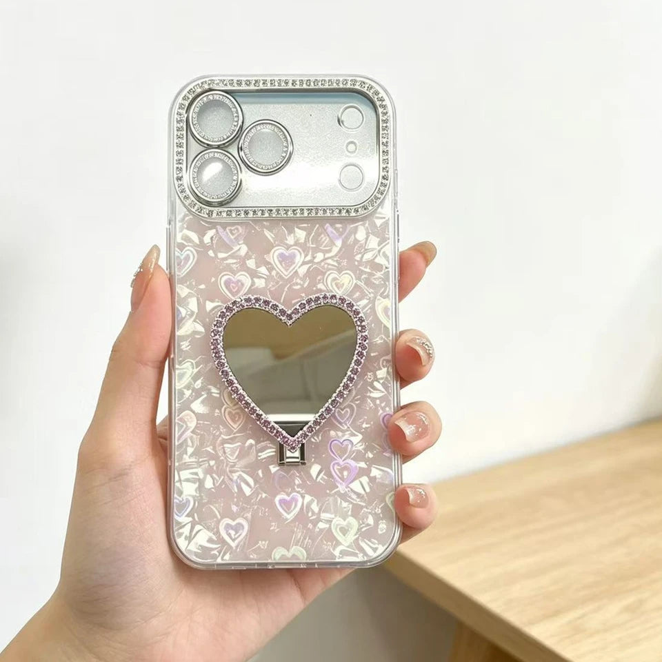 Heart Mirror Luxury Phone Case For iPhone