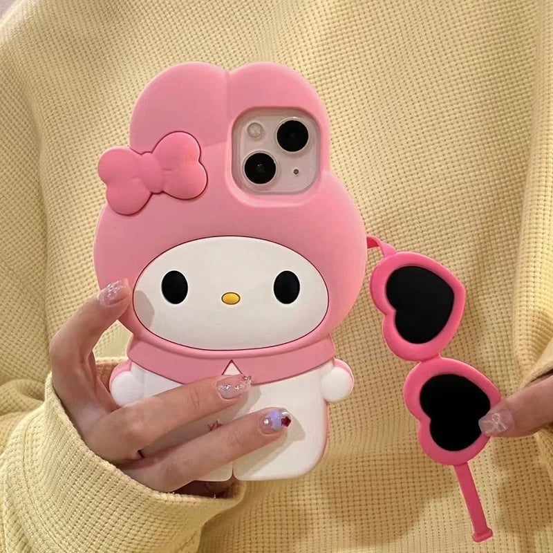 Kawaii 3D Cartoon Kuromi My Melody Soft Phone Case
