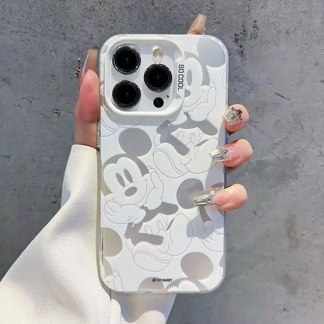 Hot Cute Pink Phone Case Matte Minnies Mickeys Back Cover For iPhone