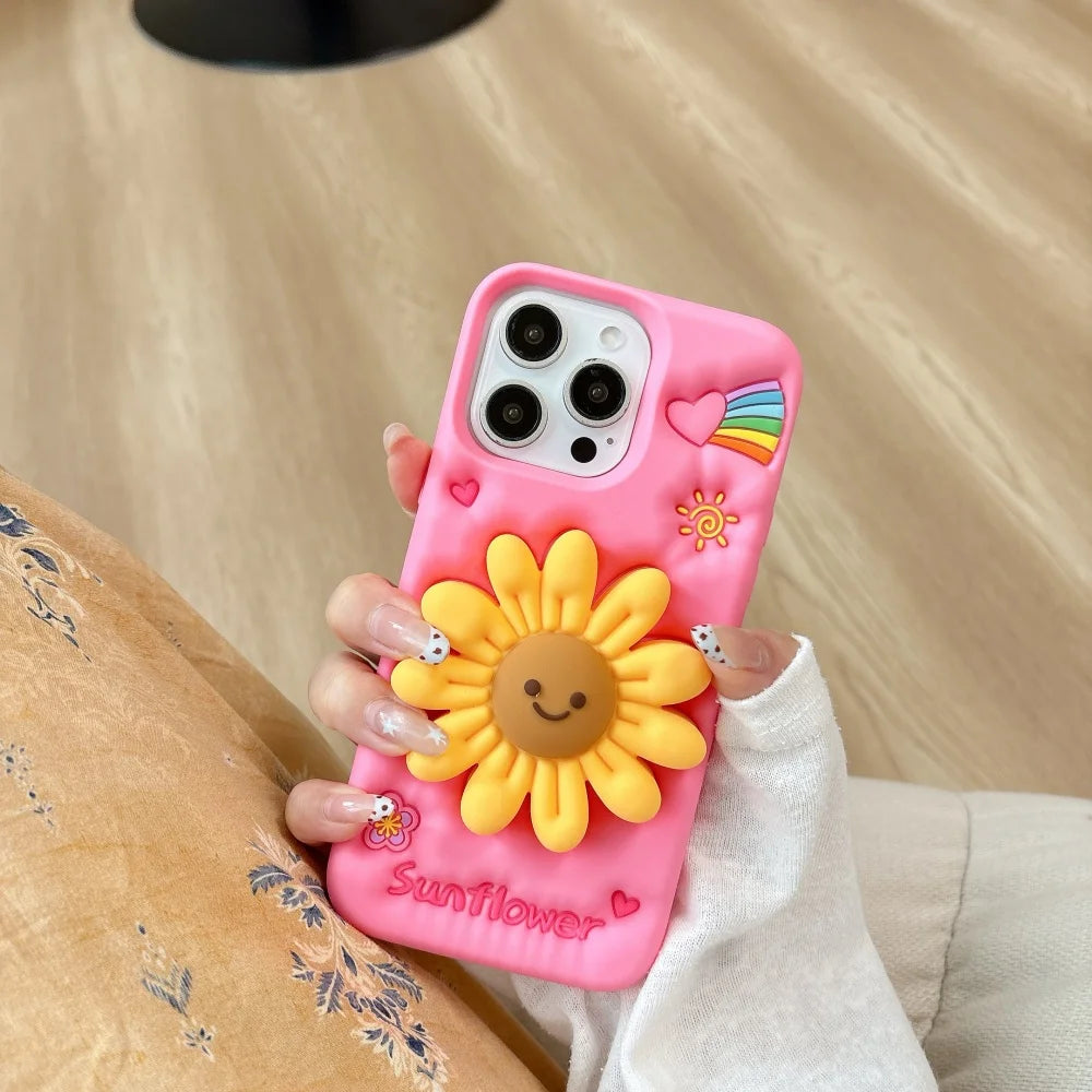 Niche Cute Three Dimensional Flower Phone Case