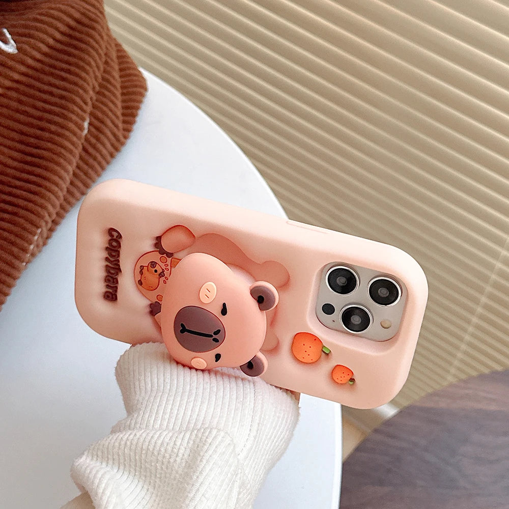 3D Cartoon Copybara Phone Case