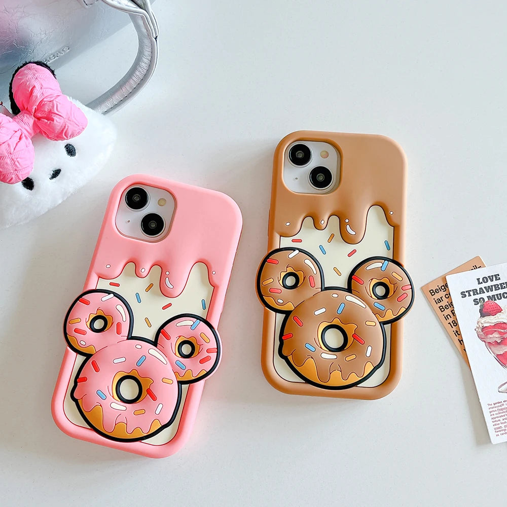 Sweet Mickey Donut Style Soft Silicone Cover Case Phone