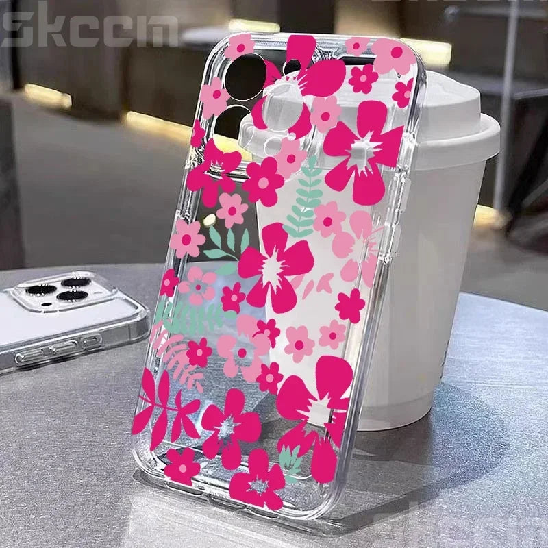 Colorful Flower Soft Silicone Phone Case For iPhone